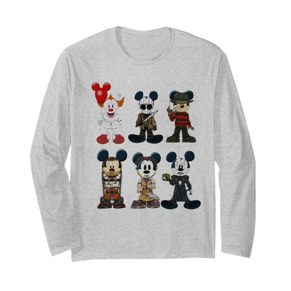 Halloween mickey mouse horror characters  Long Sleeved T-shirt 