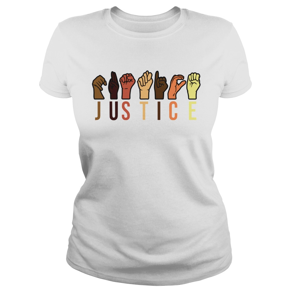 Hands Sign Language Justice Reusable  Classic Ladies