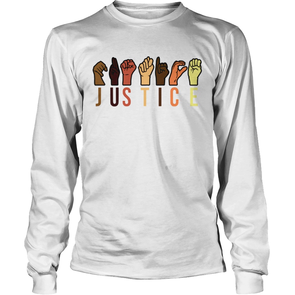 Hands Sign Language Justice Reusable  Long Sleeve