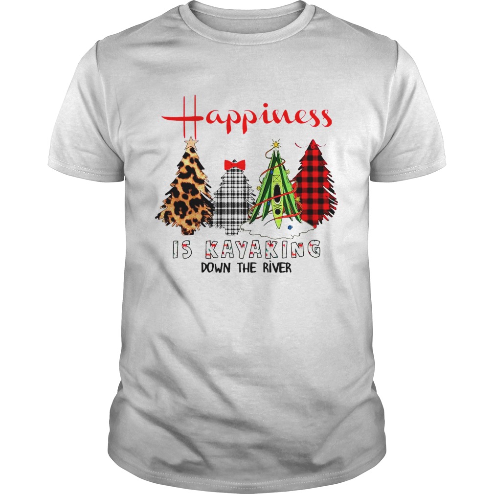 Happiness Is Kayaking Down The River Christmas Tree shirt