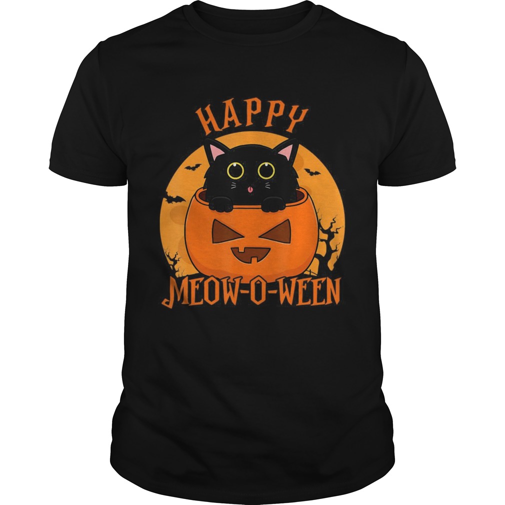 Happy Meow O Ween Blood Moon Halloween  Unisex