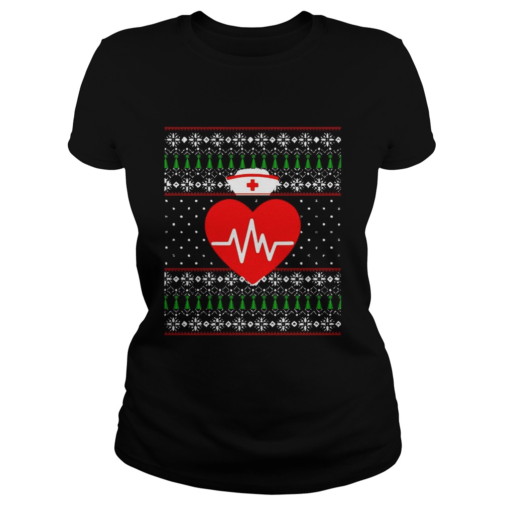 Happy Nurse Ugly Sweater Merry Christmas Nursing Holiday  Classic Ladies