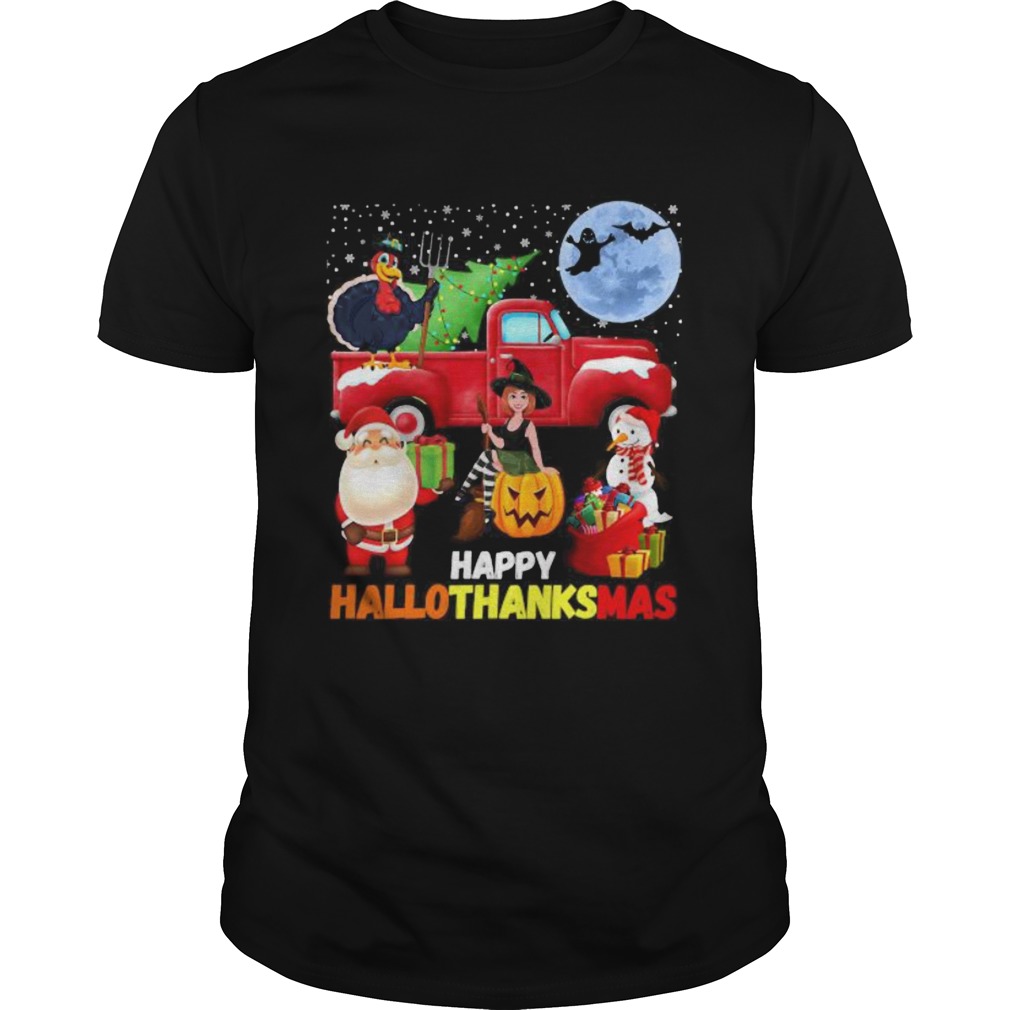 Happy hallothanksmas halloween thanksgiving christmas shirt