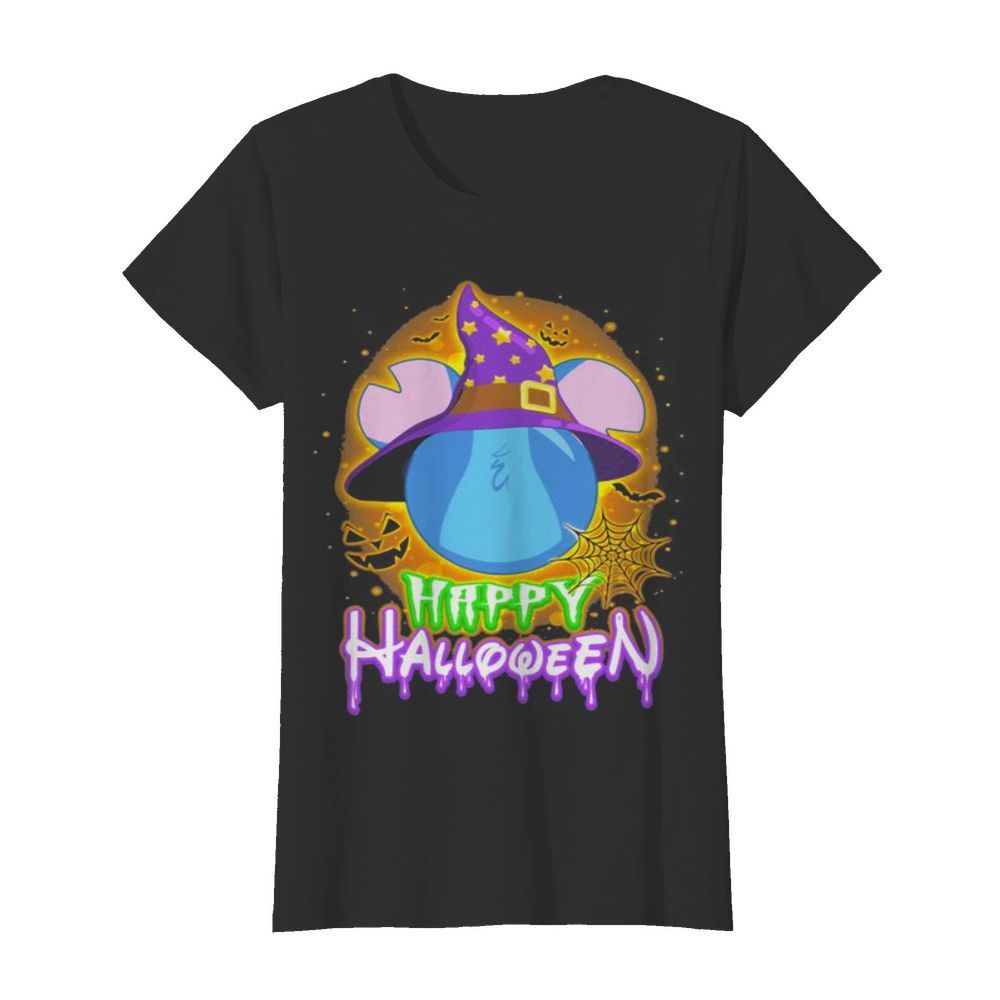 Happy halloween mickey mouse stitch witch moon  Classic Women's T-shirt