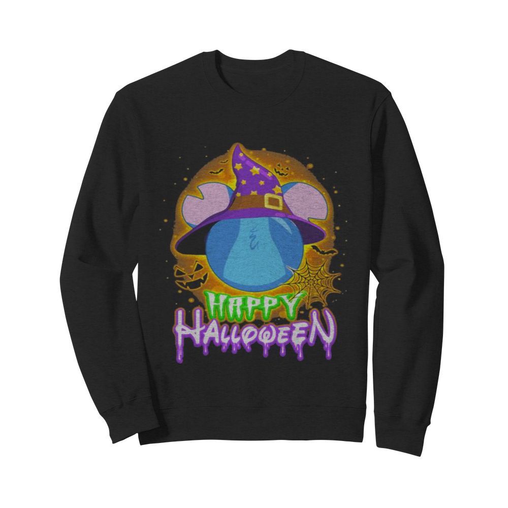 Happy halloween mickey mouse stitch witch moon  Unisex Sweatshirt