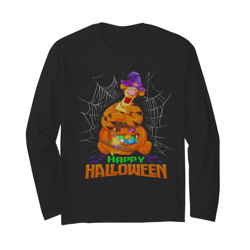 Happy halloween tigger witch  Long Sleeved T-shirt 