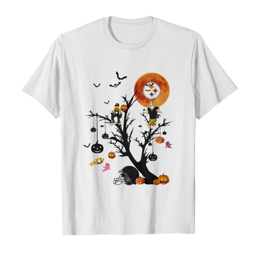 Happy halloween tree pittsburgh steelers moon shirt