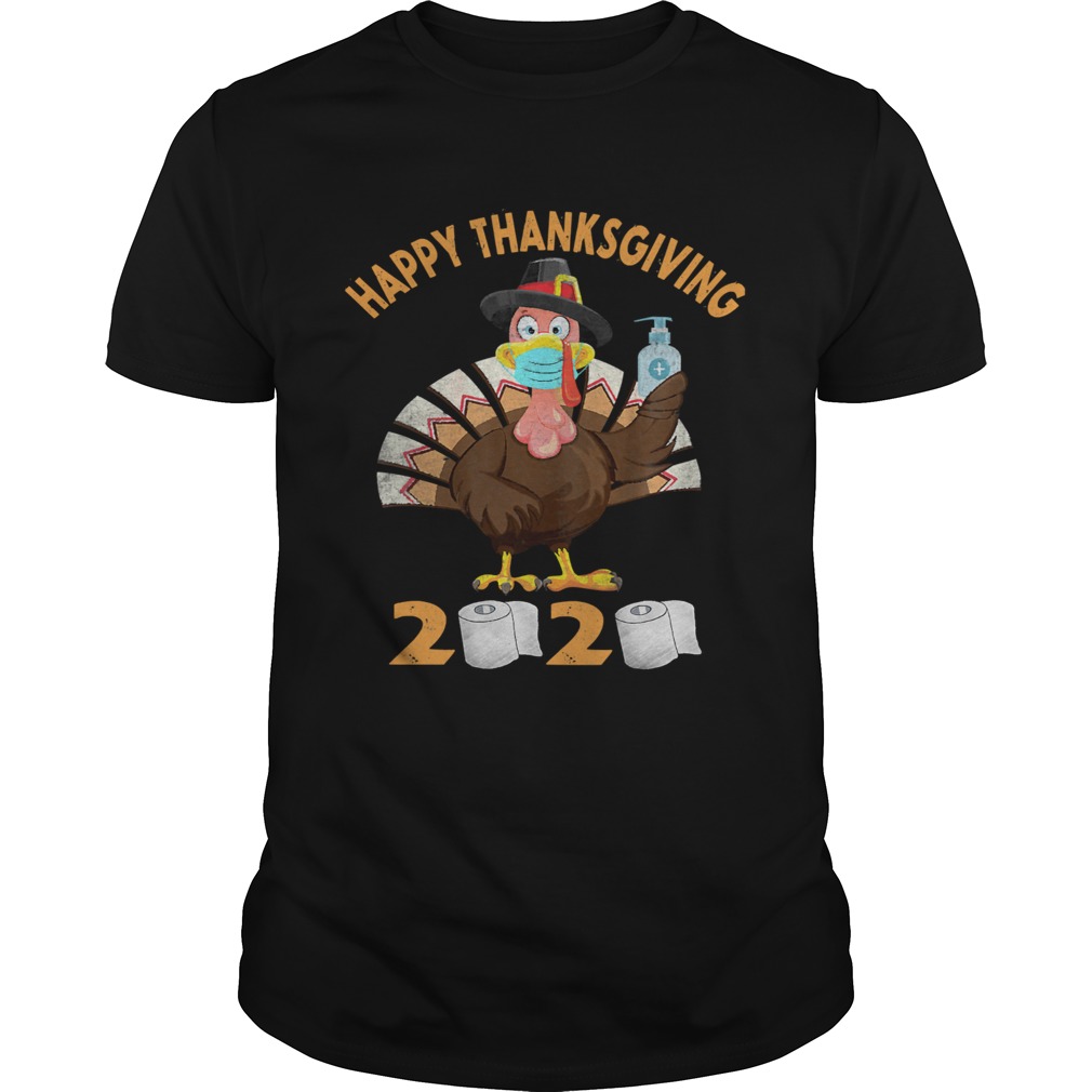 Happy thanksgiving turkey face mask quarantine 2020 shirt