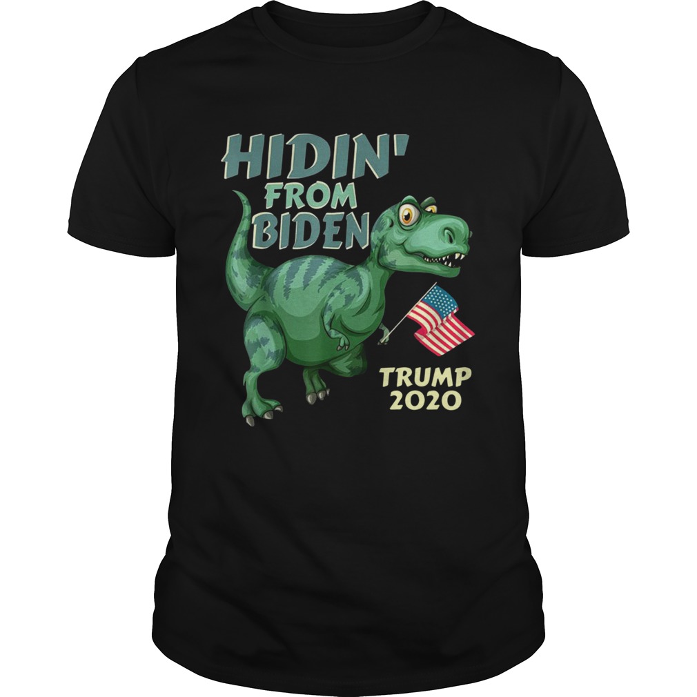 Hiding from Biden USA Flag T Rex Trump 2020 shirt