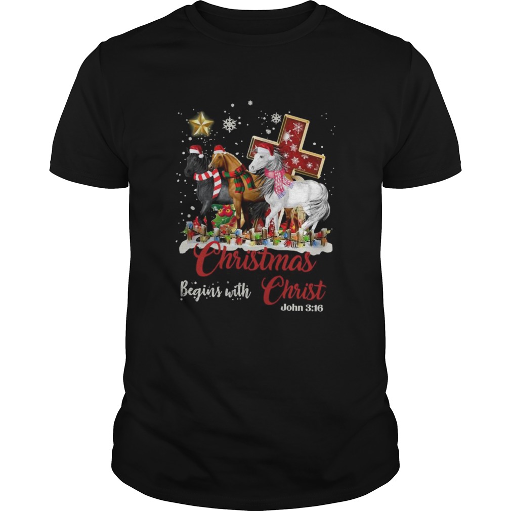 Horses Santa Christmas Begins With Christmas shirt