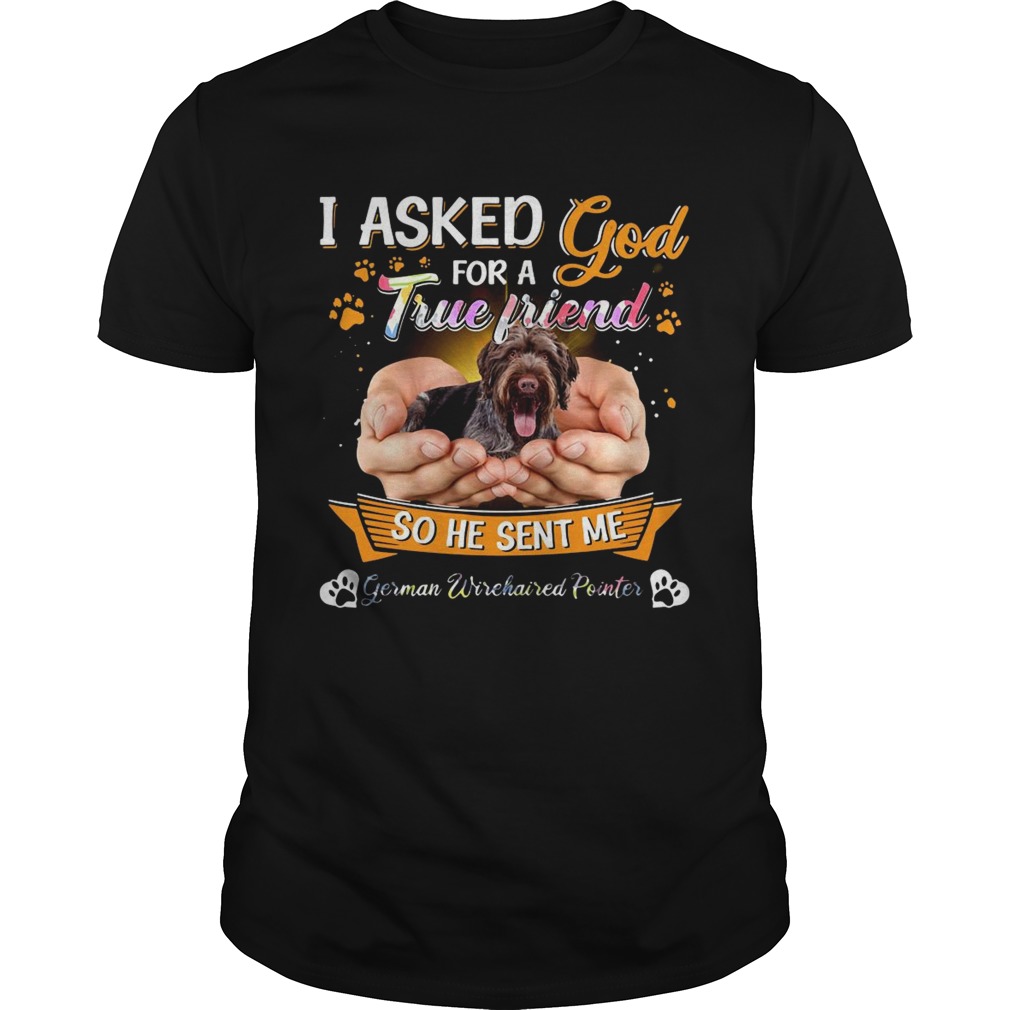 I Asked God For A True Friend So He Sent Me German Wirehaired Pointer True Friend shirt