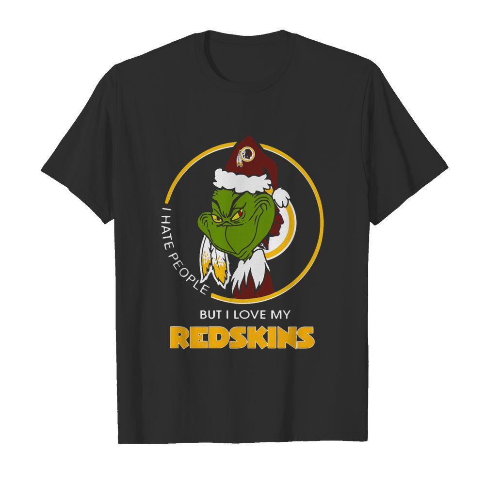 I Hate People But I Love My Washington Redskins Grinch  Classic Men's T-shirt