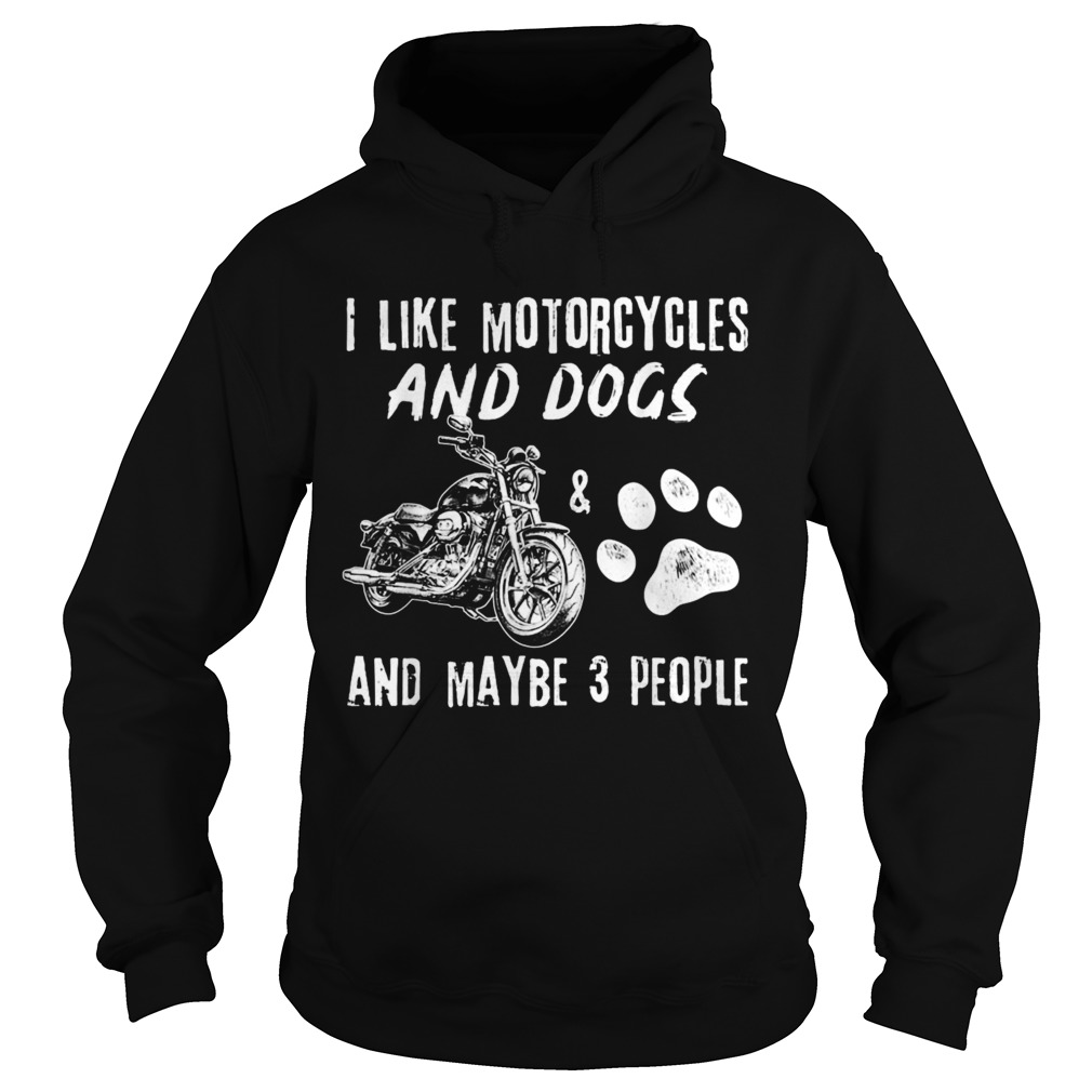 I Like Motorcycles And Dogs And Maybe 3 People  Hoodie