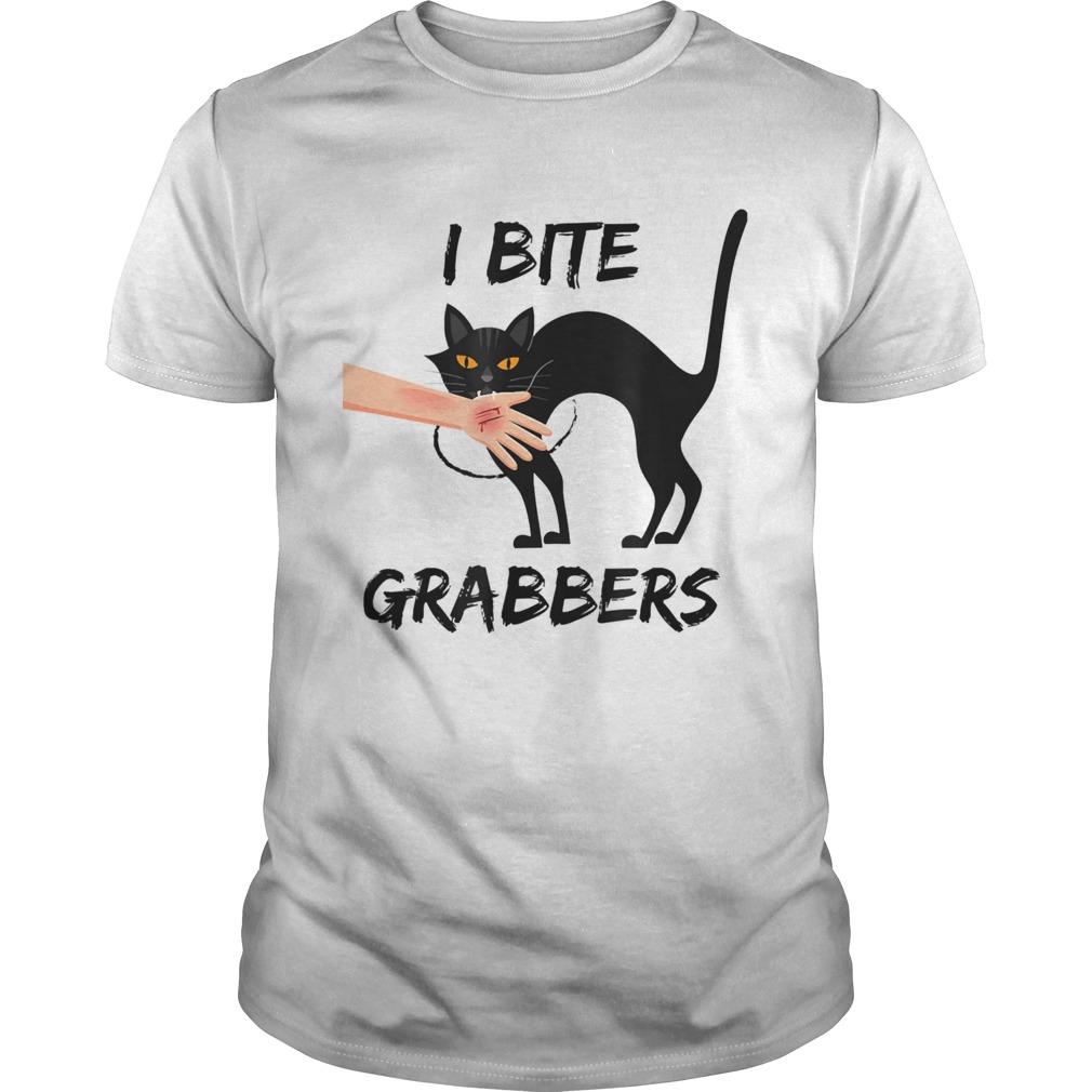 I bite grabbers feminist trump black cat shirt