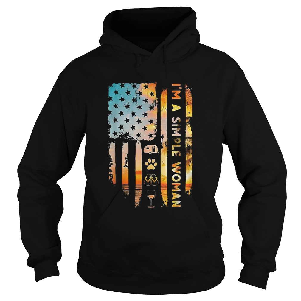 Im A Simple Camping Dog Flip Flop Wine Flag  Hoodie