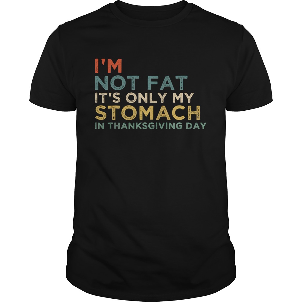 Im Not Fat Its Only My Stomach In Thanksgiving Day Vintage shirt