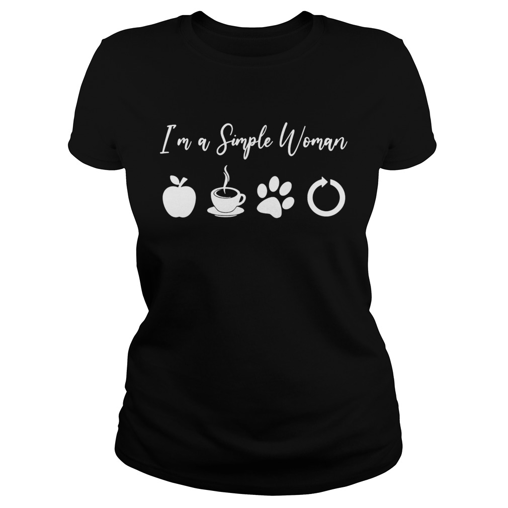 Im a Simple Woman Teacher Coffee Dogs Funny Love Paw  Classic Ladies