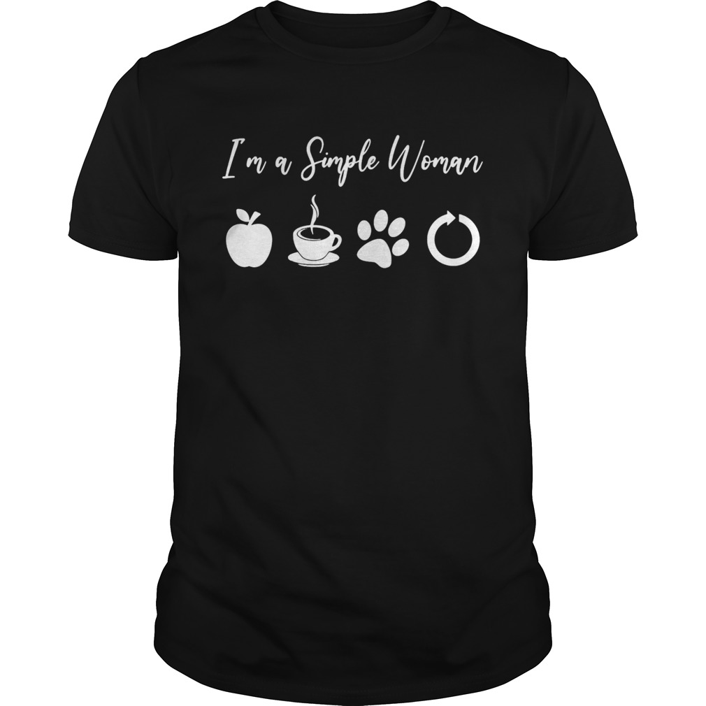 Im a Simple Woman Teacher Coffee Dogs Funny Love Paw shirt