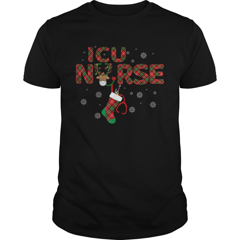 Intensive Care Unit ICU Nurse Christmas Plaid Pattern shirt