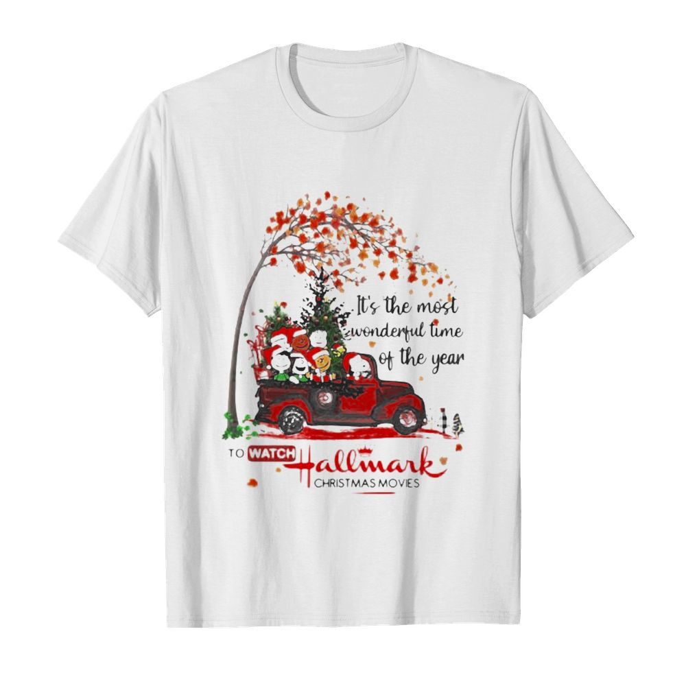 It’s the most wonderful time of the year to watch hallmark christmas movies the peanuts leaves tree shirt