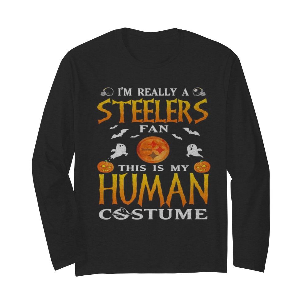 I’m really a pittsburgh steelers fan this is my human costume halloween  Long Sleeved T-shirt 