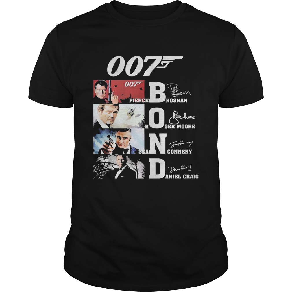 James Bond 007 Pierce Brosnan Roger Moore Sean Connery Daniel Craig Signatures shirt