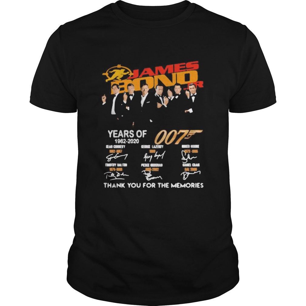 James Bond 007 Years Of 19622020 Thank You For The Memories shirt