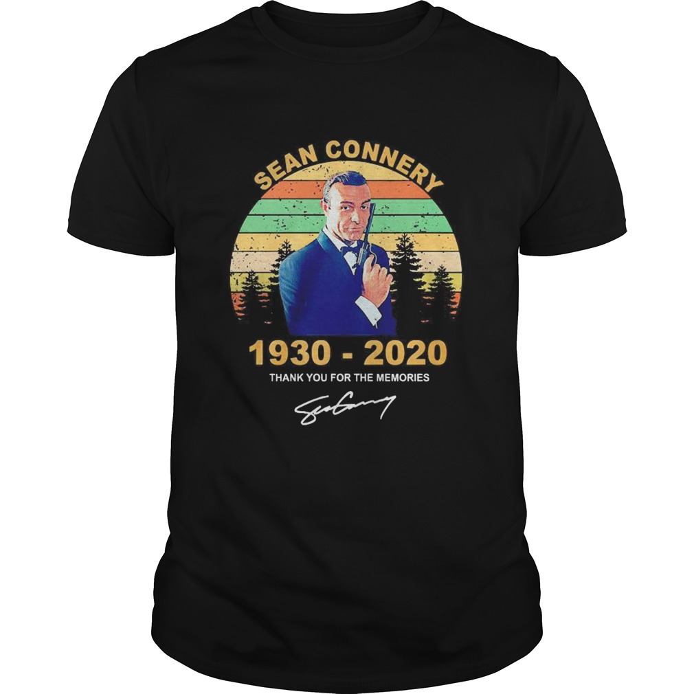 James Bond Sean connery 19302020 thank you for the memories signature vintage shirt