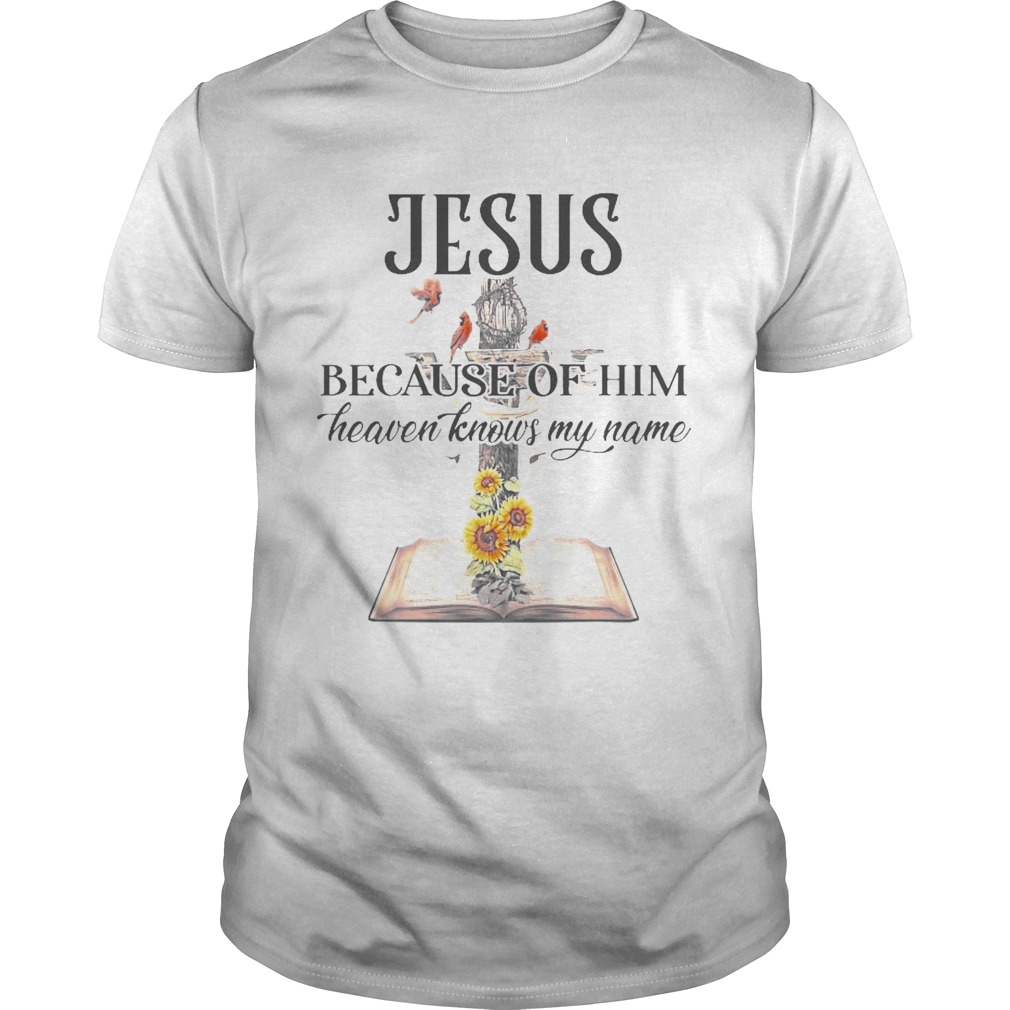 Jesus Because Of Him Heaven Knows My Name shirt