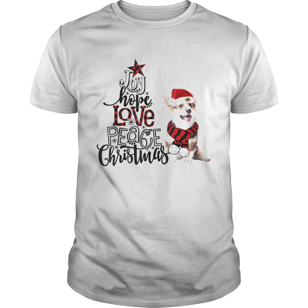 Joy Hope Love Peace Christmas Pembroke Welsh Corgi 2020 shirt