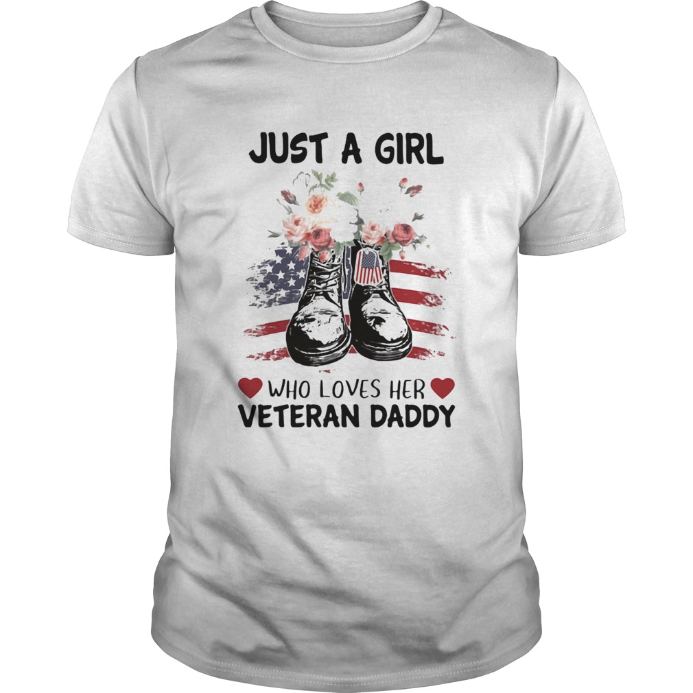 Just a girl who loves her veteran daddy flower american flag  Unisex