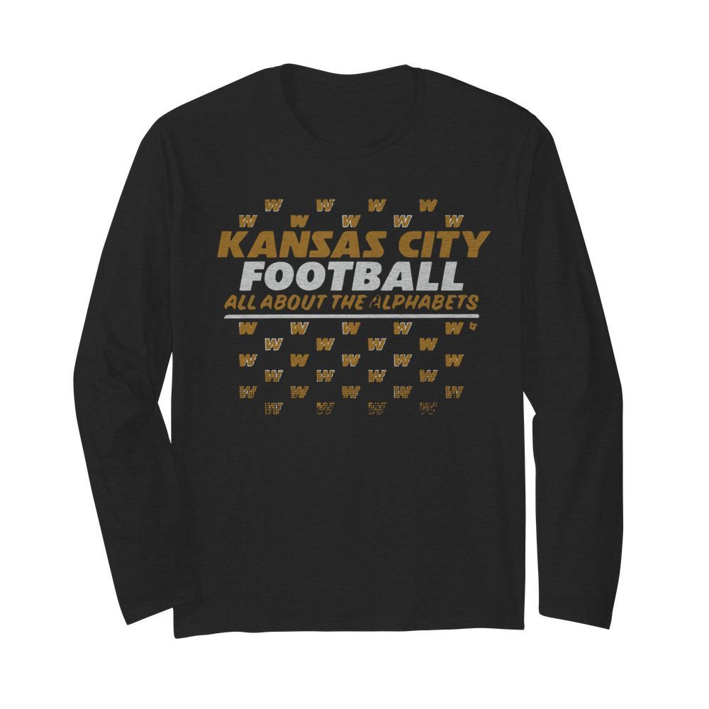 KC Alphabet Kansas City Football  Long Sleeved T-shirt 