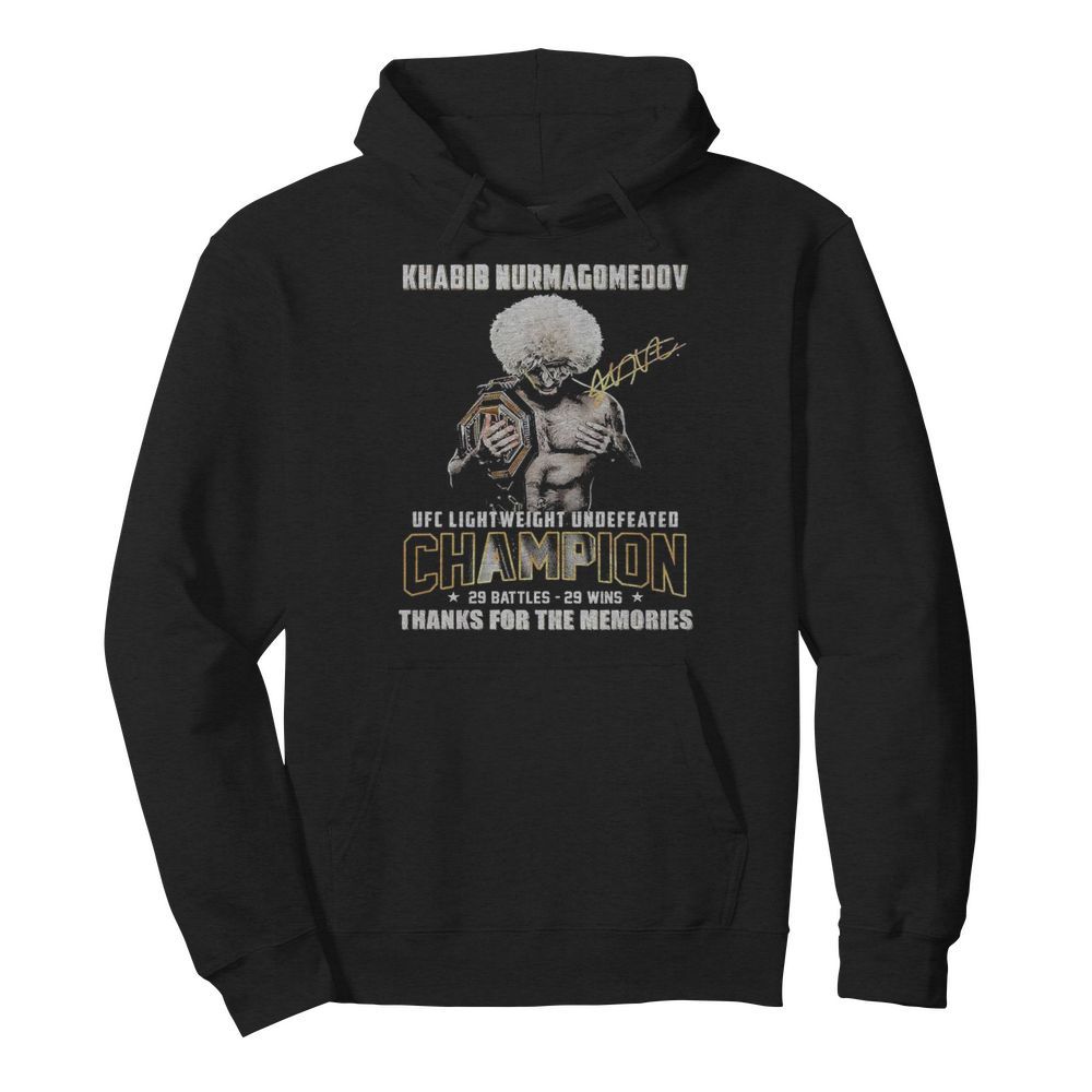 Khabib Nurmagomedov Ufc Lightweight Undefeated Champion Thanks For The Memories  Unisex Hoodie