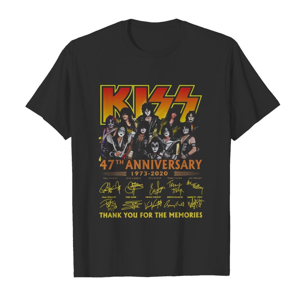 Kiss 47th Anniversary 1973-2020 Thank You For The Memories Signature shirt