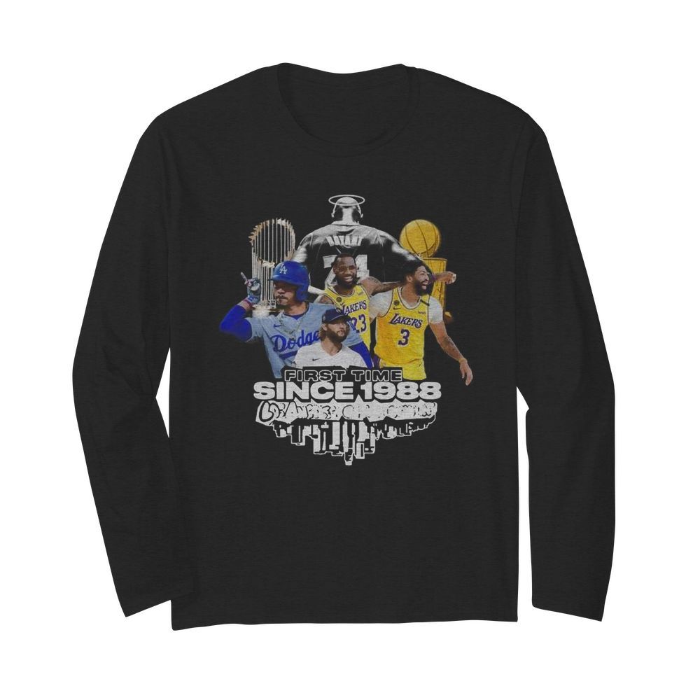 Kobe Bryant Los Angeles Dodgers and Los Angeles Lakers Adrián González LeBron James Recreate 88  Long Sleeved T-shirt 