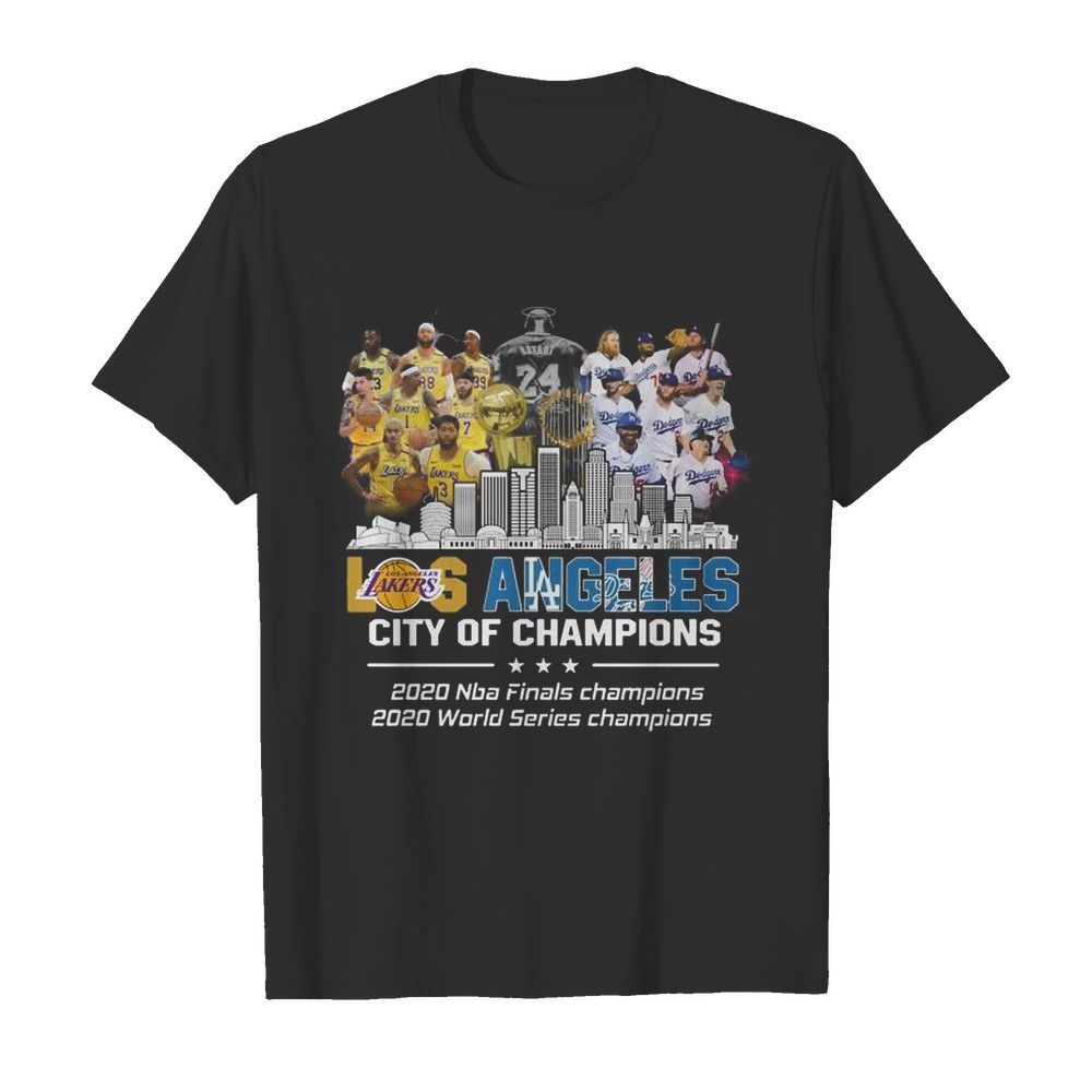 Kobe Bryant Los Angeles Vs LA Dodgers City Of Champions 2020 Nba Finals shirt