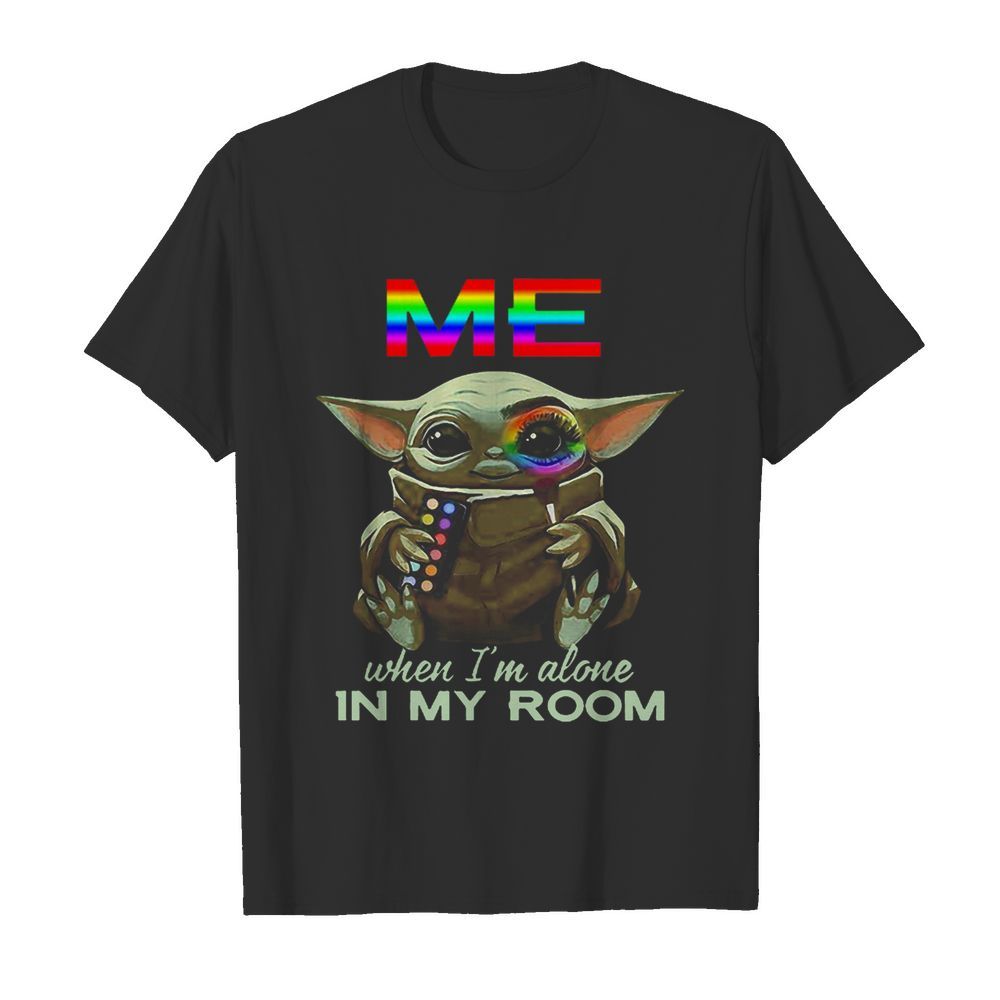 LGBT Me When Im Alone In My Room Baby Yoda  Classic Men's T-shirt