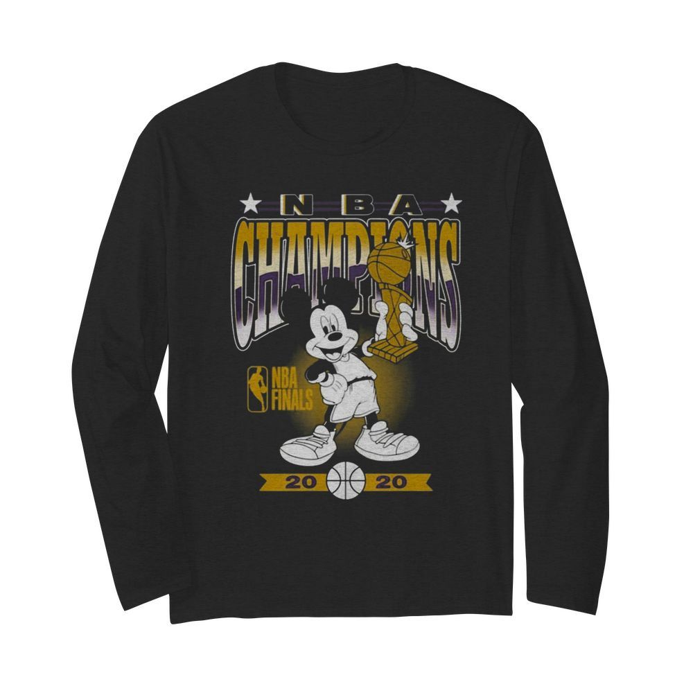 Lakers 2020 NBA Champions Mickey Mouse  Long Sleeved T-shirt 