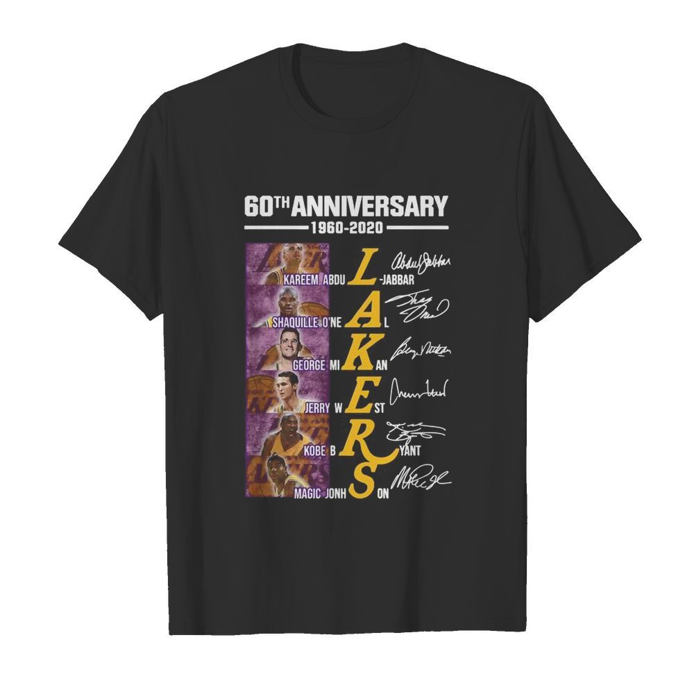 Lakers 60th Anniversary 1960 2020 Kareem Abdul-Jabbar Signature shirt