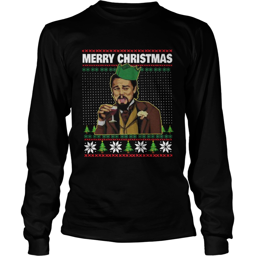 Leo Laughing Dank Meme Ugly Merry Christmas  Long Sleeve