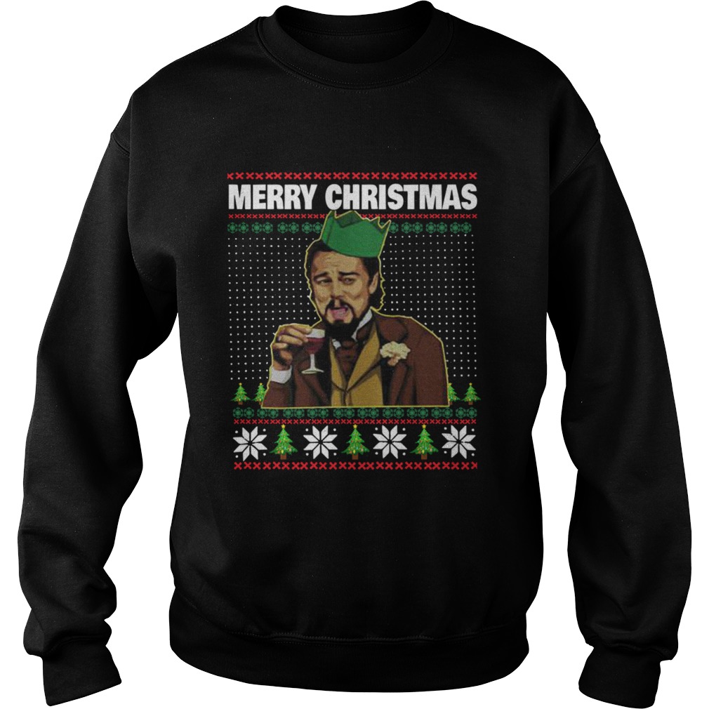 Leo Laughing Dank Meme Ugly Merry Christmas  Sweatshirt