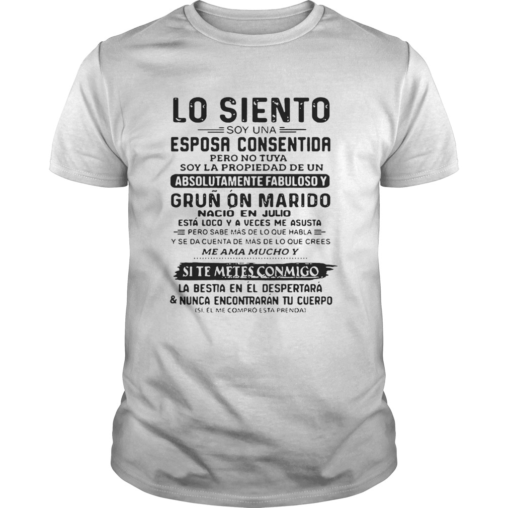 Lo siento soy una esposa consentida pero no tuya soy la propiedad de un shirt