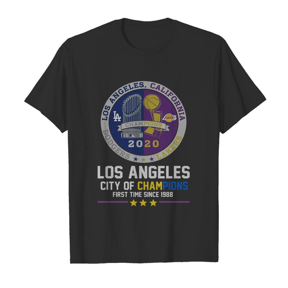 Los Angeles Dodgers And Los Angeles Lakers California City Of Champions First Time Since 1988 shirt