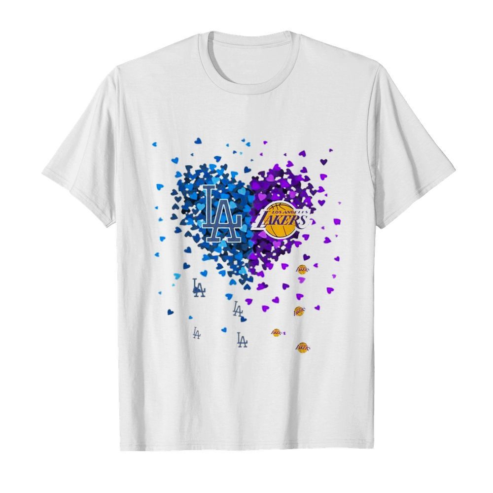 Los Angeles Dodgers And Los Angeles Lakers Heart shirt