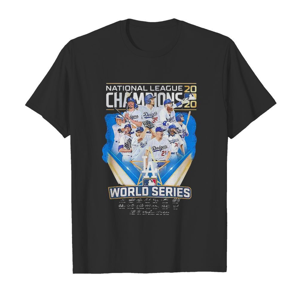 Los Angeles Dodgers National League Champions 2020 World Series Signatures shirt