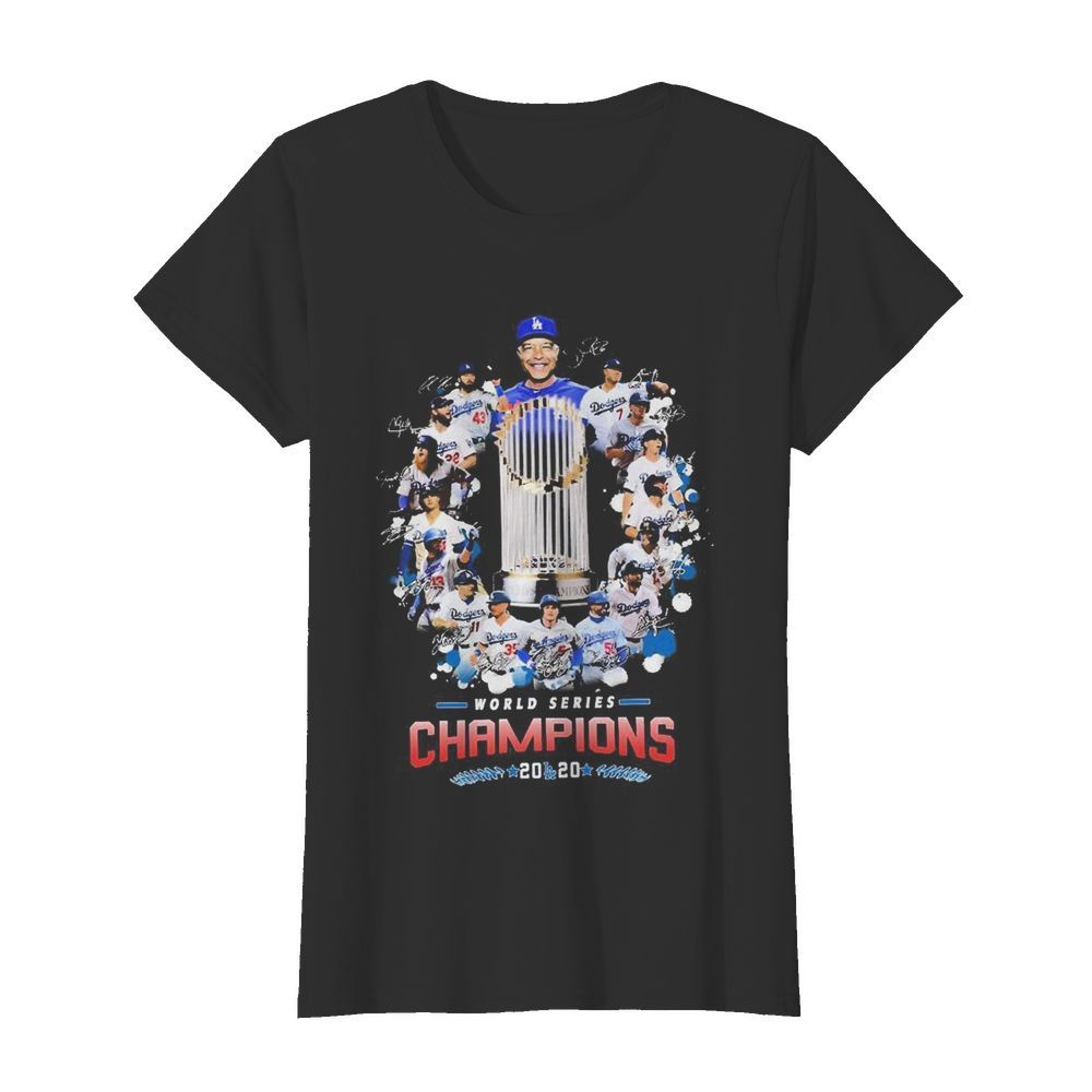 Los Angeles Dodgers world series Champions 2020 signatures  Classic Women's T-shirt