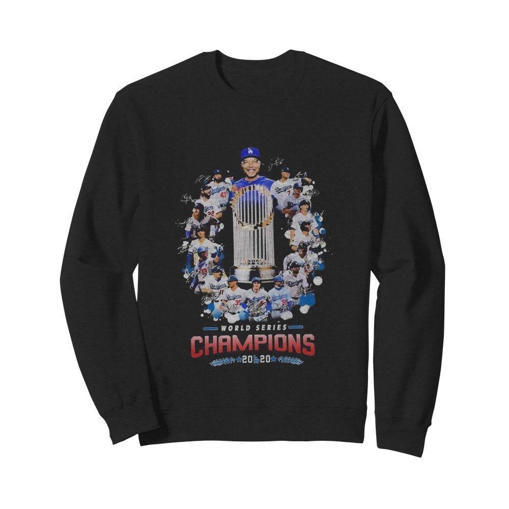 Los Angeles Dodgers world series Champions 2020 signatures  Unisex Sweatshirt