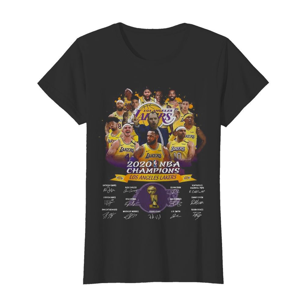 Los Angeles Lakers 2020 NBA Champions Team Los Angeles Lakers Signature  Classic Women's T-shirt