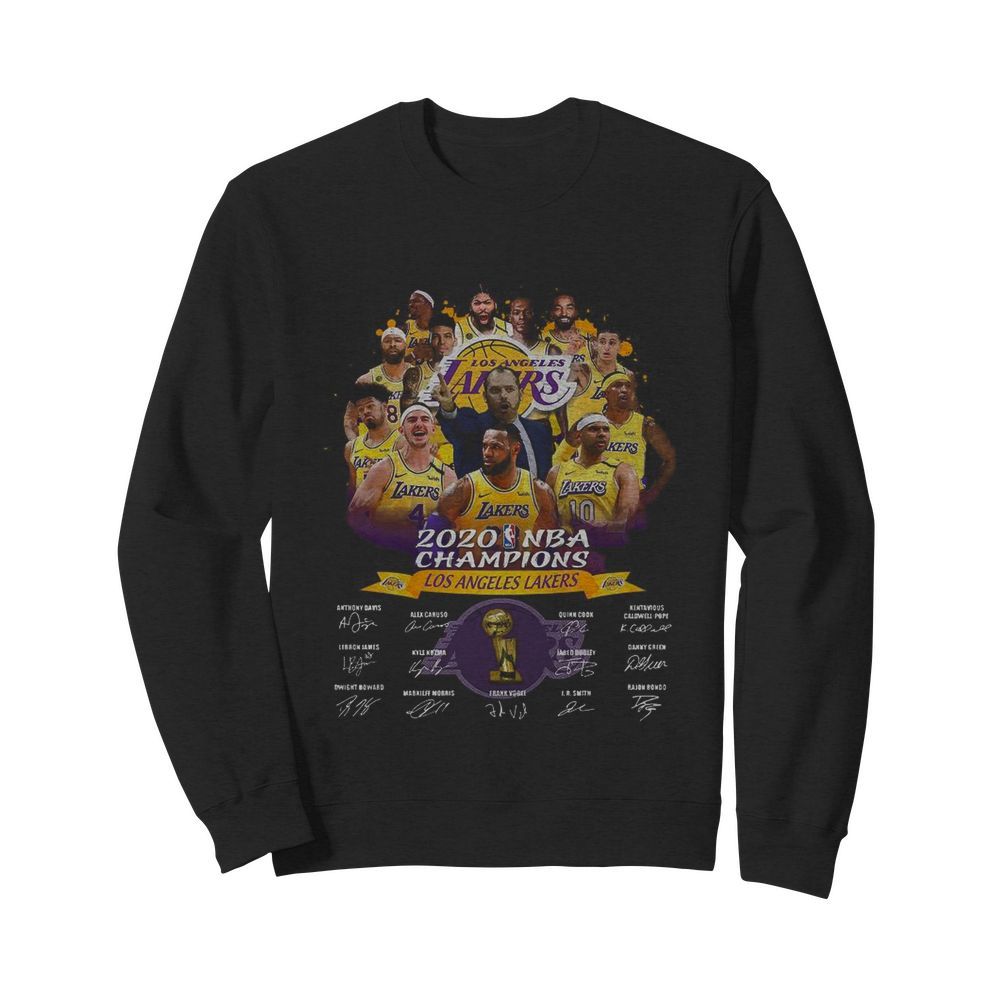 Los Angeles Lakers 2020 NBA Champions Team Los Angeles Lakers Signature  Unisex Sweatshirt