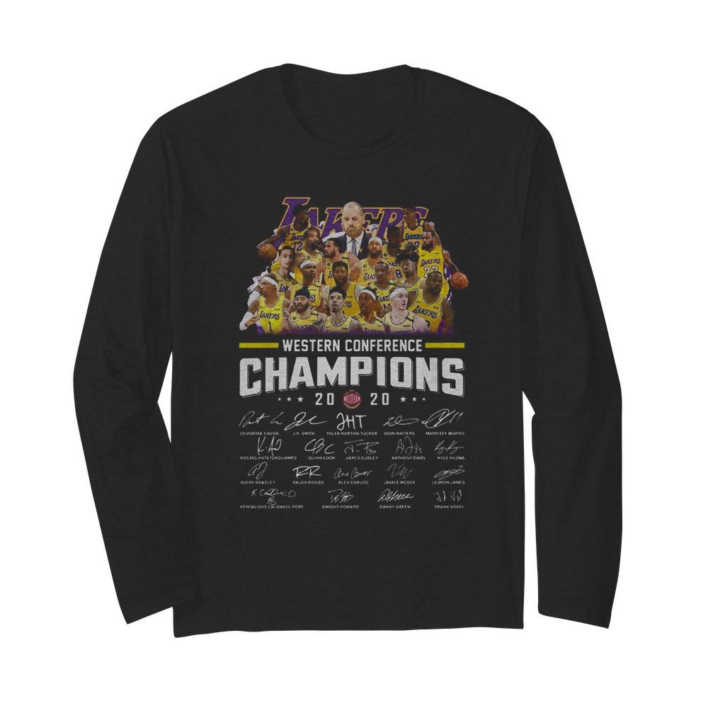 Los Angeles Lakers Western Conference 2020 Signature  Long Sleeved T-shirt 